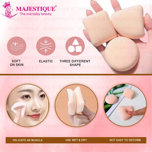 Majestique Makeup Sponge & Brush Set (5Pcs) - Majestique