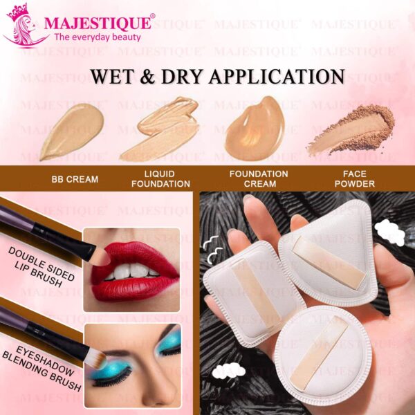 Majestique Makeup Sponge & Brush Set (5Pcs) - Majestique