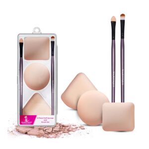 Majestique Makeup Sponge & Brush Set (5Pcs) - Majestique
