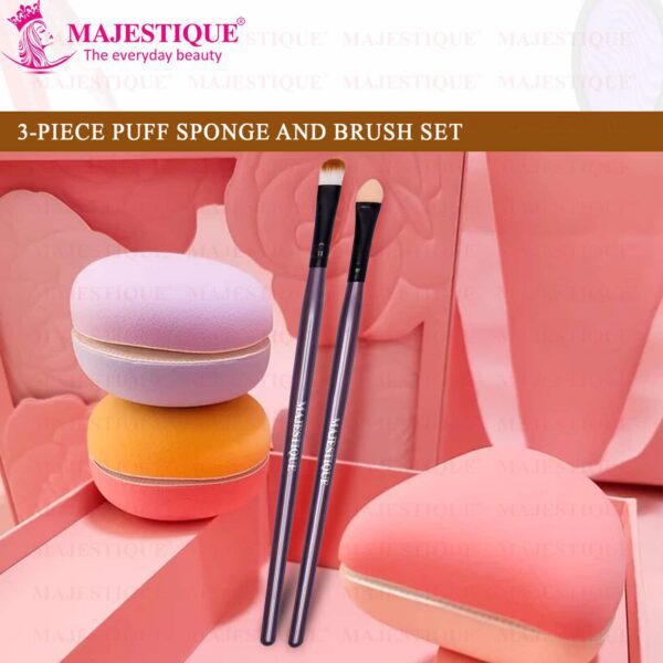 Majestique Makeup Sponge & Brush Set (5Pcs) - Majestique
