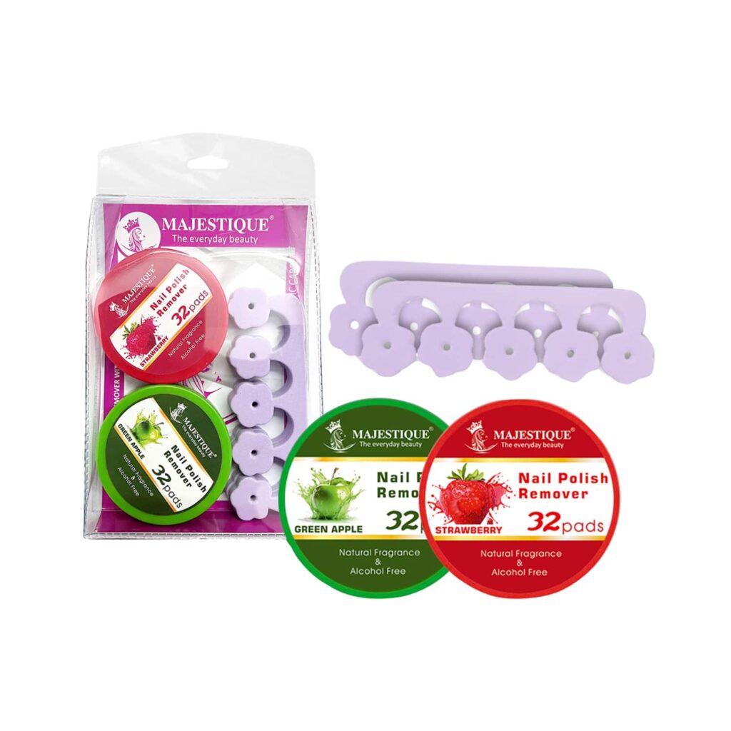 Majestique Nail Polish Remover & Toe Separator Set (4Pcs) - Majestique