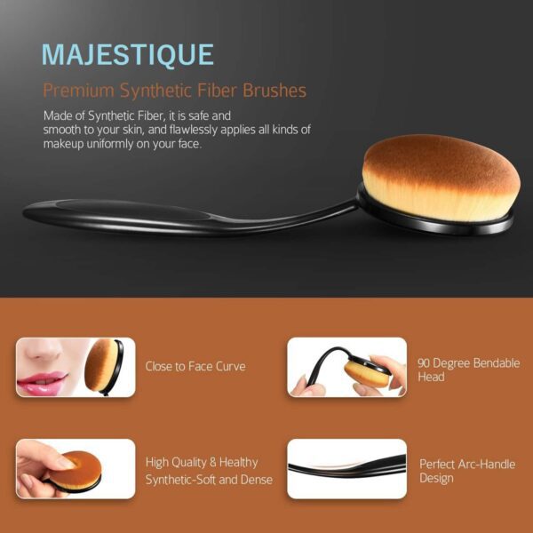 Majestique Oval Foundation Large Makeup Face Brush - Majestique