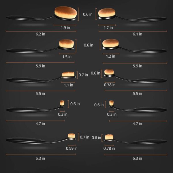 Majestique Oval Premium Case Soft Makeup Brush Set - (10Pcs) - Majestique