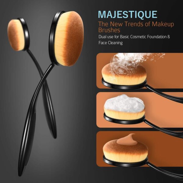 Majestique Oval Premium Case Soft Makeup Brush Set - (10Pcs) - Majestique