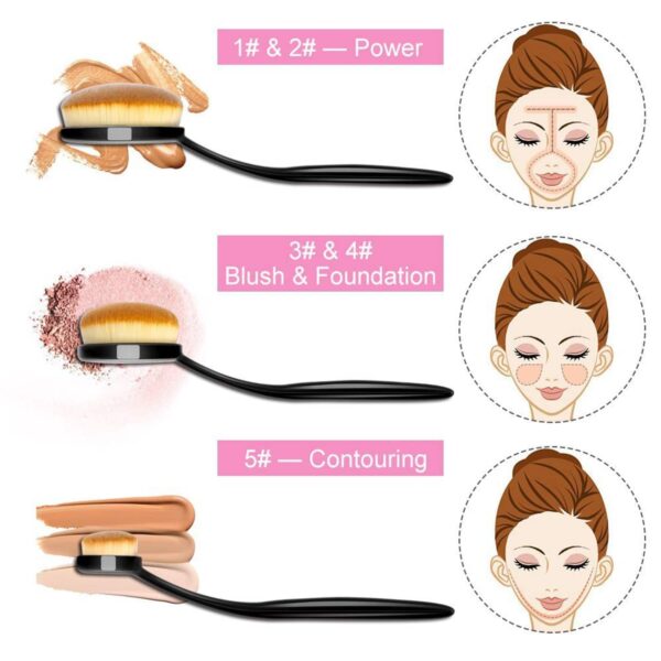Majestique Oval Premium Case Soft Makeup Brush Set - (10Pcs) - Majestique