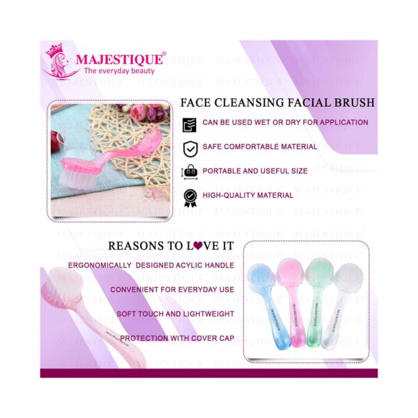 Majestique Pore Cleaning Facial Brush Combo Remove Blackheads and Massage Skin Cleansing (2 pcs) - Majestique