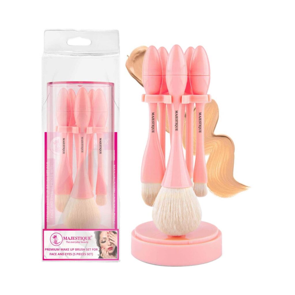 Majestique Premium Makeup Brush Set with Bucket (5 pcs) - Majestique