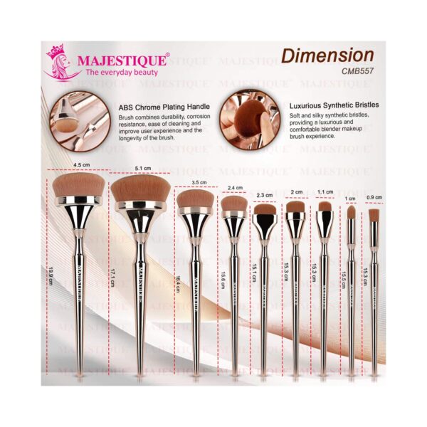 Majestique Premium Makeup Luminous HD Brush Set (9 pcs) - Majestique