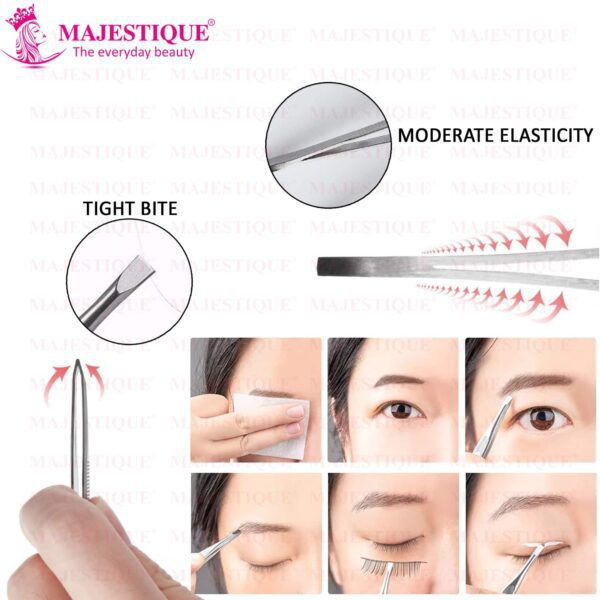 Majestique Professional Stainless Steel Eyebrow Plucker Tweezer - Majestique