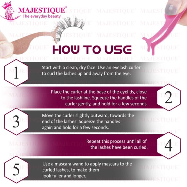 Majestique Stainless Steel False Eyelash Curlers Extension Applicator Remover - Majestique