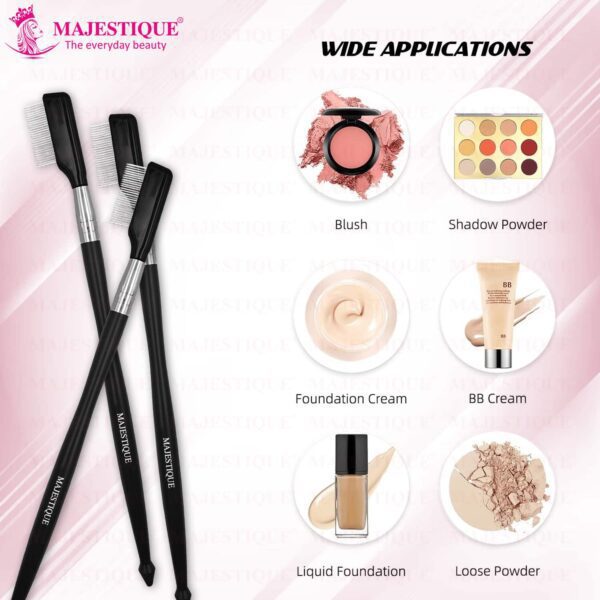 Majestique Steel Eyebrow Eyelash Comb Extension Brush - Majestique