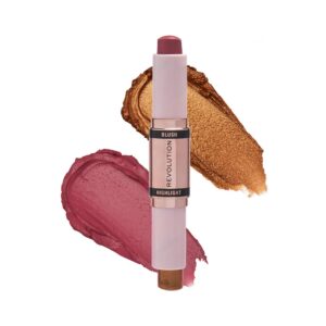 Makeup Revolution Blush & Highlight Stick - Flushing Pink (8.6g) - Makeup Revolution