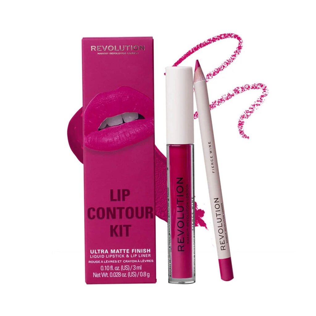 Makeup Revolution Lip Contour Kit - Fierce Wine (2Pcs) - Makeup Revolution