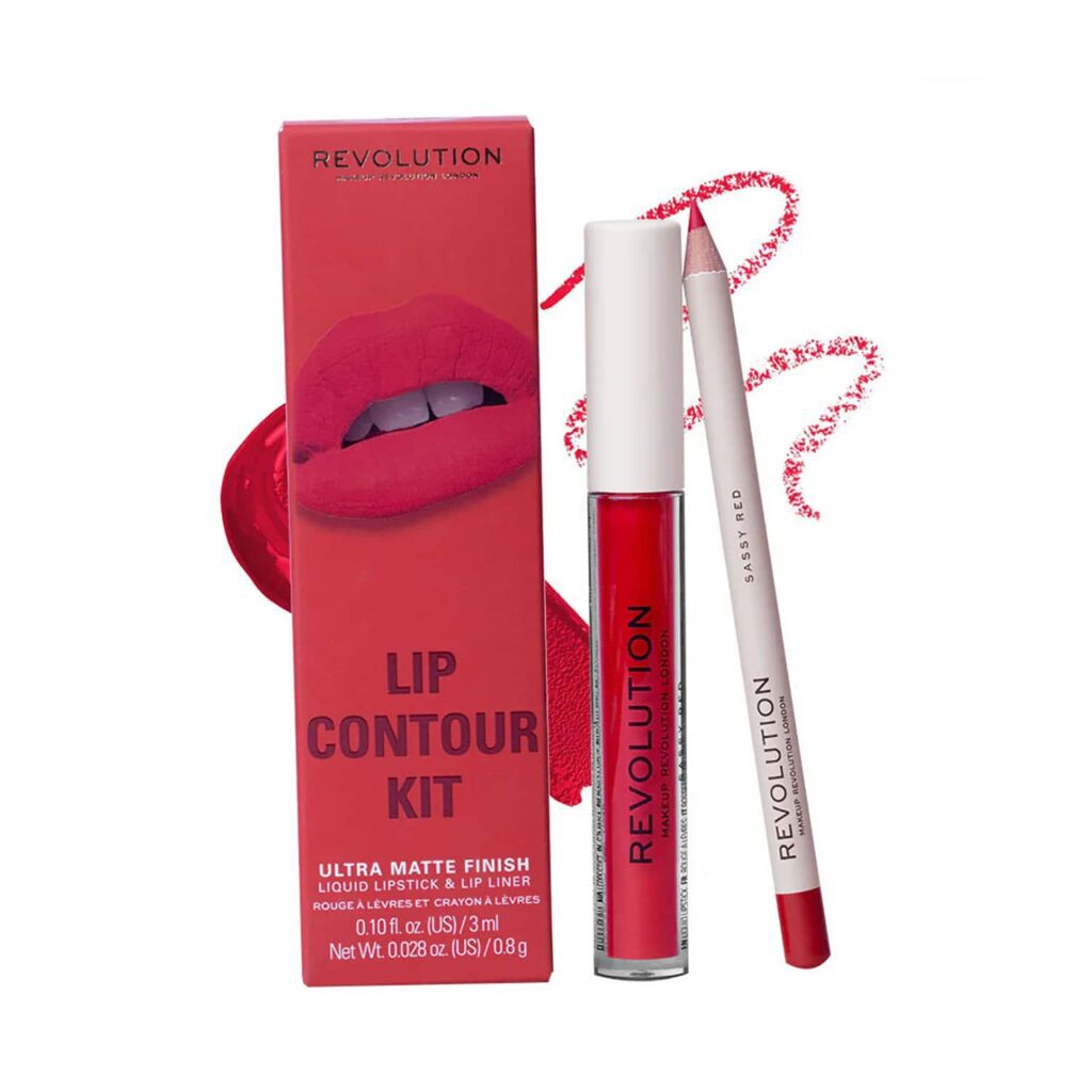 Makeup Revolution Lip Contour Kit - Sassy Red (2Pcs) - Makeup Revolution