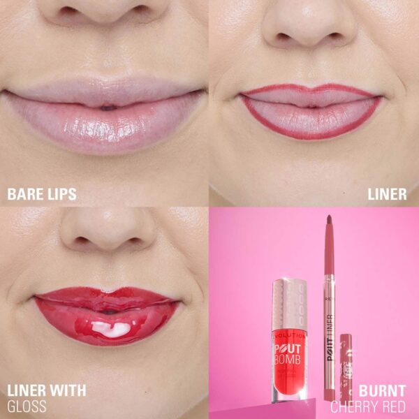 Makeup Revolution Pout Bomb Plumping Lip Liner - Burnt Cherry Red (0.2 g) - Makeup Revolution