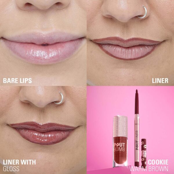 Makeup Revolution Pout Bomb Plumping Lip Liner - Cookie Warm Brown (0.2 g) - Makeup Revolution