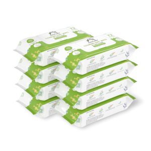 Mama Bear Wet Wipes (Pack of 8, 72 Sheets per Pack)