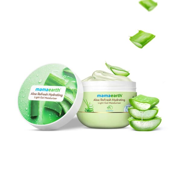 Mamaearth Aloe Refresh Hydrating Light Gel Moisturizer With Aloe Vera & HA (200 g) - Mamaearth