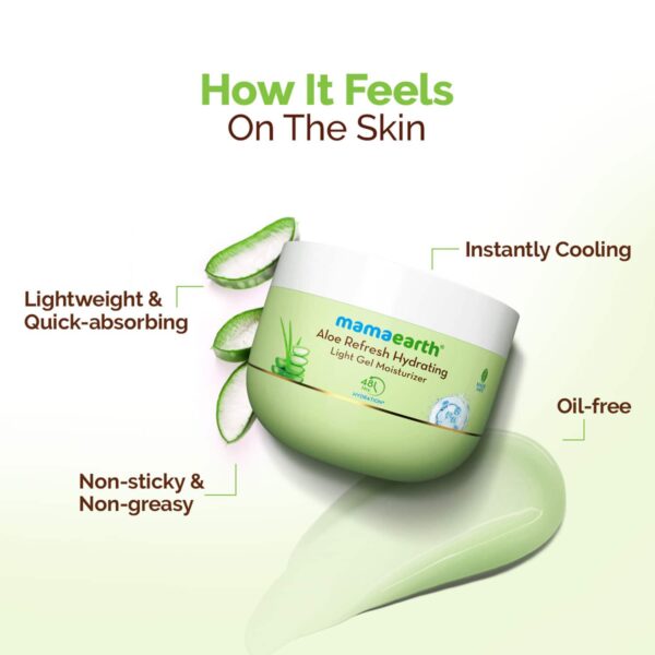 Mamaearth Aloe Refresh Hydrating Light Gel Moisturizer With Aloe Vera & HA (200 g) - Mamaearth