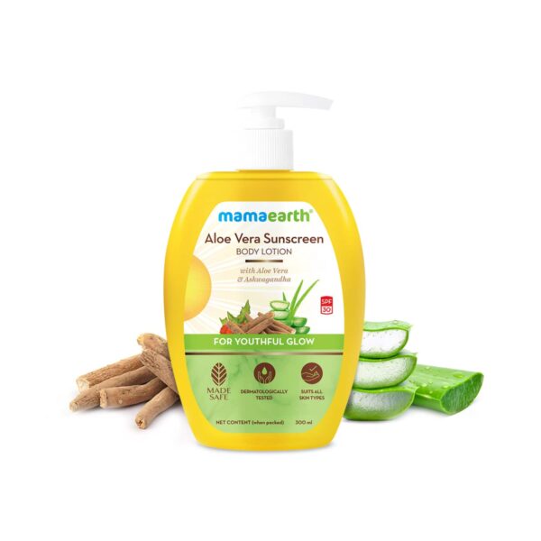 Mamaearth Aloe Vera Sunscreen Body Lotion SPF 30 (300ml) - Mamaearth