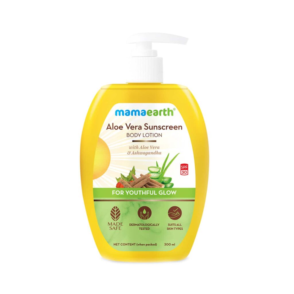 Mamaearth Aloe Vera Sunscreen Body Lotion SPF 30 (300ml) - Mamaearth