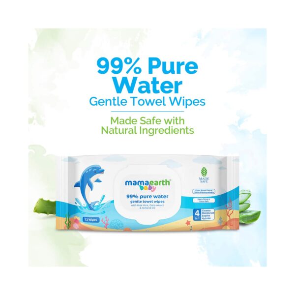 Mamaearth Baby 99% Pure Water Gentle Towel Wipes - Mamaearth