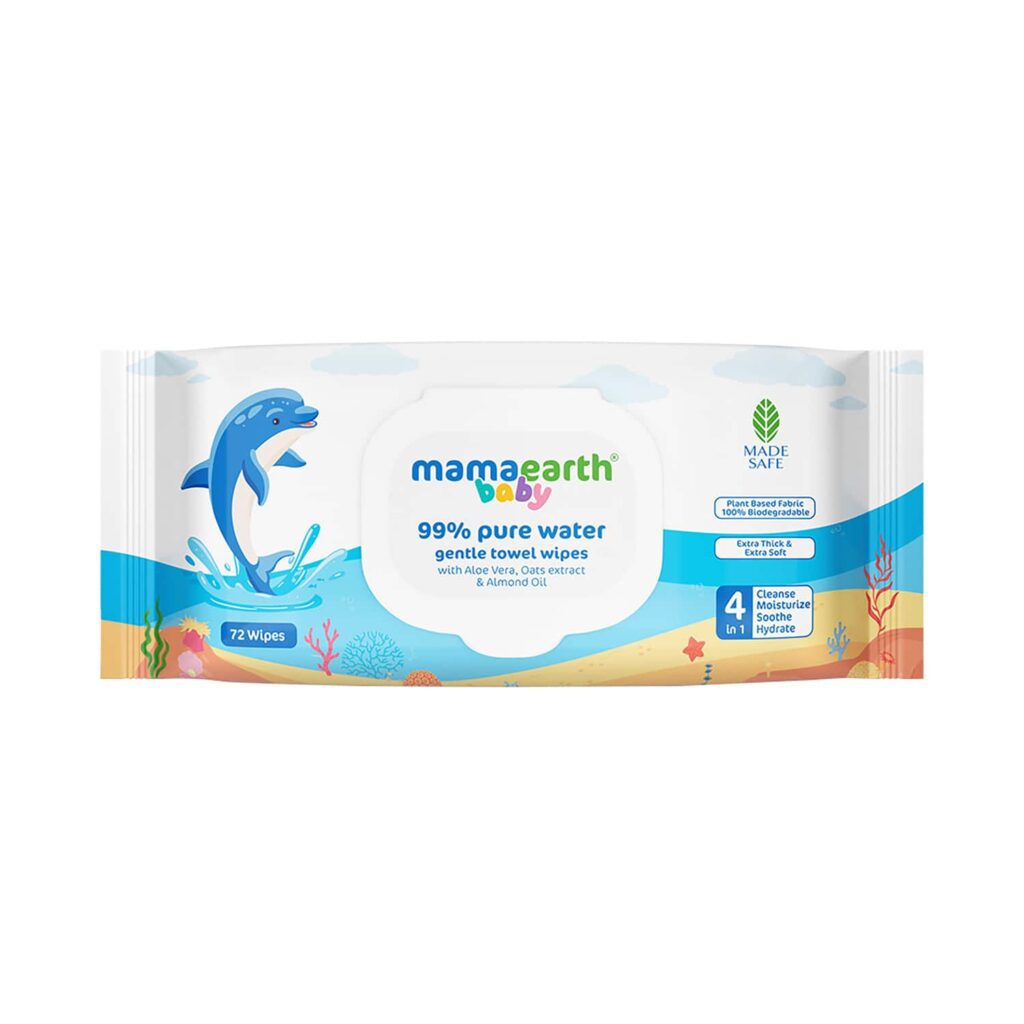 Mamaearth Baby 99% Pure Water Gentle Towel Wipes - Mamaearth