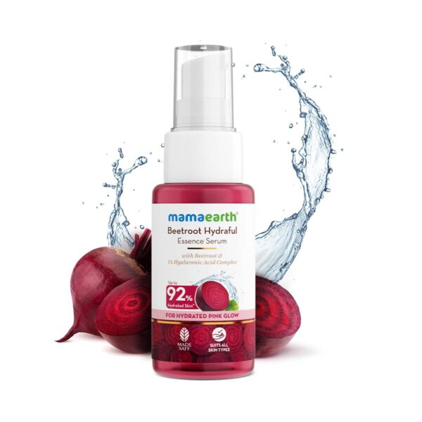 Mamaearth Beetroot Hydraful Essence Serum - Hydrated Pink Glow with Beetroot & 1% Hyaluronic Acid (50 ml) - Mamaearth