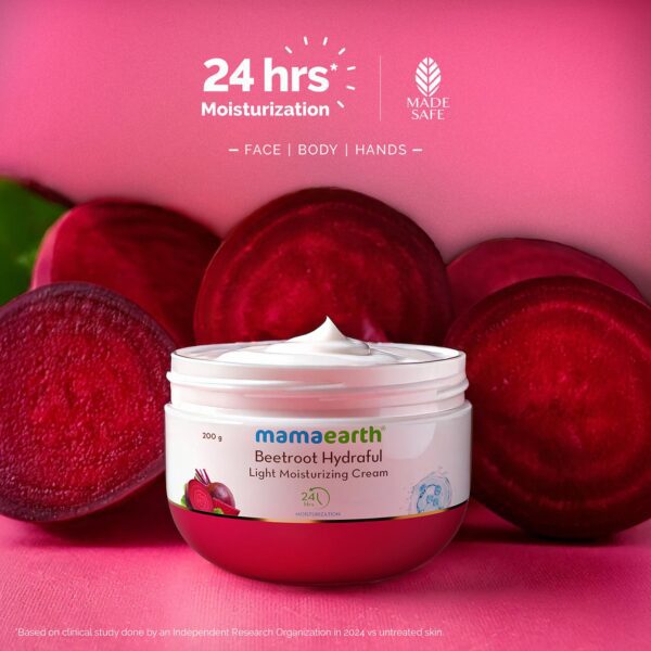 Mamaearth Beetroot Hydraful Light Moisturizing Cream For Pink Glow (200 g) - Mamaearth