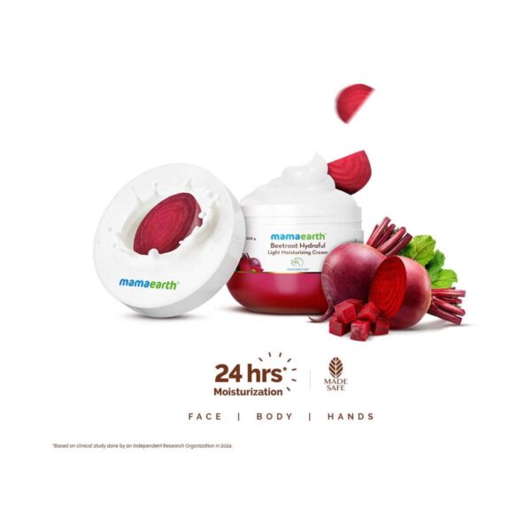 Mamaearth Beetroot Hydraful Light Moisturizing Cream For Pink Glow (200 g) - Mamaearth