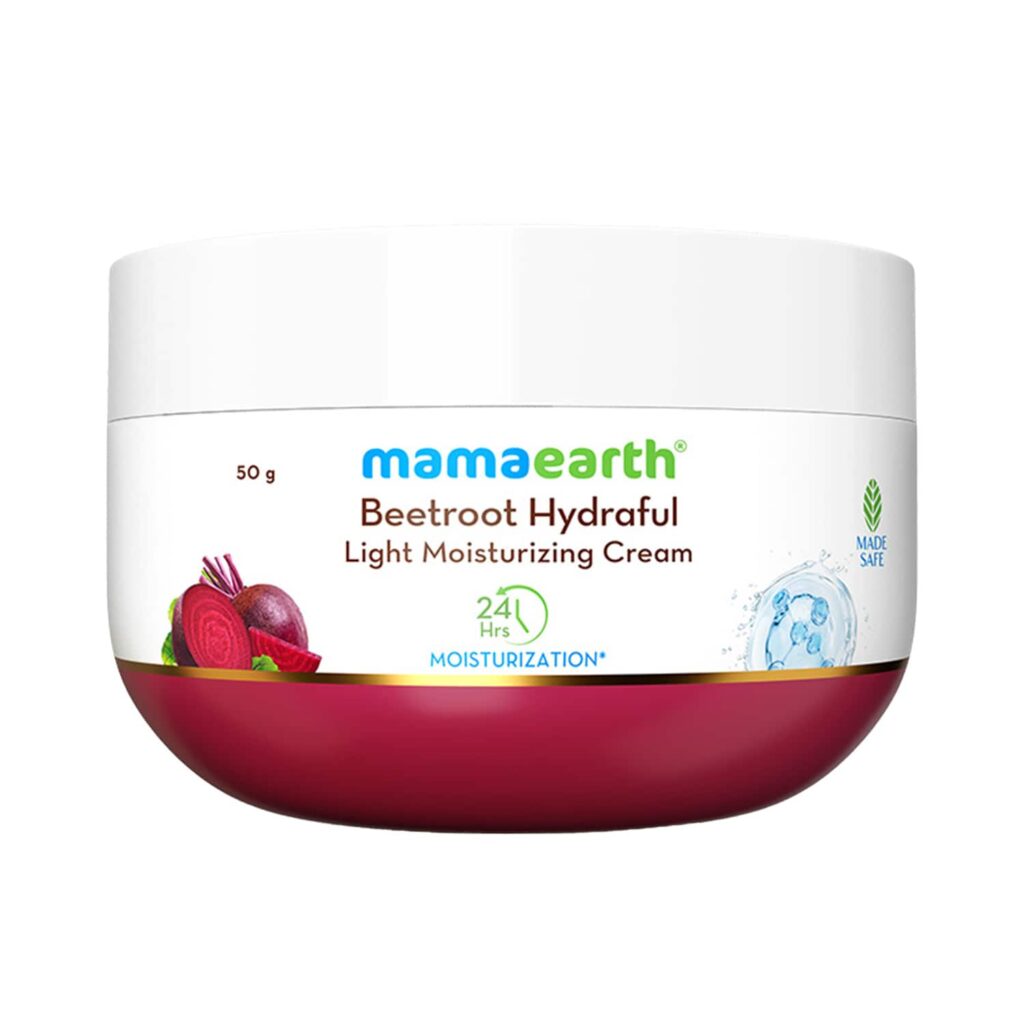 Mamaearth Beetroot Hydraful Light Moisturizing Cream with Beetroot & Hyaluronic Acid for Pink Glow (50 g) - Mamaearth