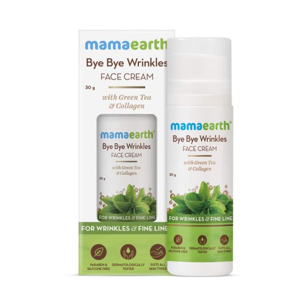 Mamaearth Bye Bye Face Cream With Green Tea & Collagen (30g) - Mamaearth