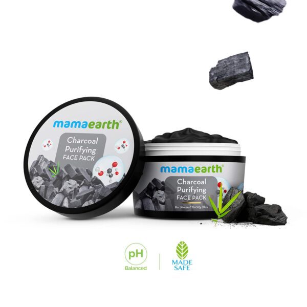 Mamaearth Charcoal Purifying Face Pack Activated Charcoal & Glycolic Acid (200 g) - Mamaearth