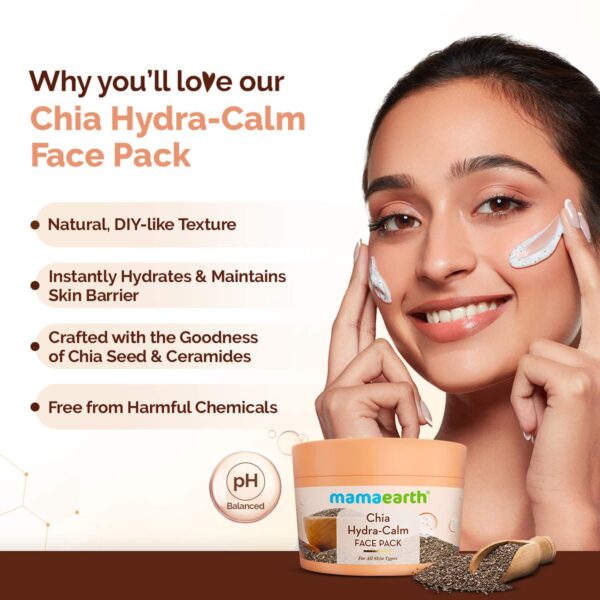 Mamaearth Chia Hydra-Calm Face Pack With Chia Seed & Ceramides (200 g) - Mamaearth