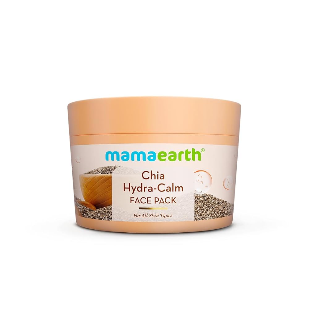 Mamaearth Chia Hydra-Calm Face Pack with Chia Seed & Ceramides for Healthy Skin Barrier - 200g | DIY-like Texture | Instant Hydration & Glow | Gel Cream Cooling Mask | Free From...
