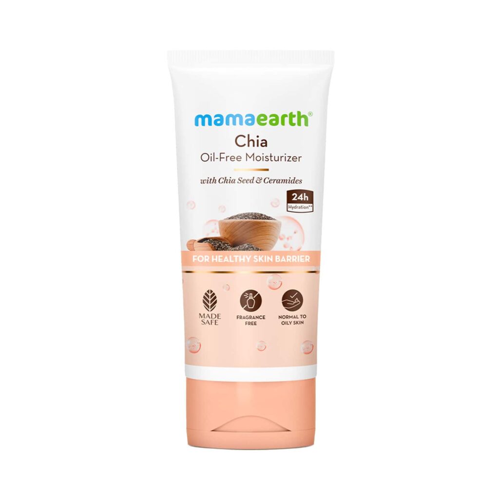 Mamaearth Chia Oil-Free Moisturizer with Chia Seed & Ceramides for Healthy Skin Barrier (80 g) - Mamaearth