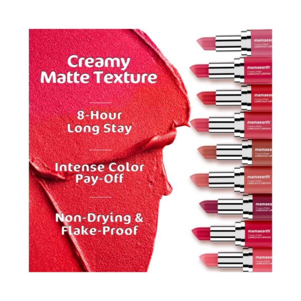 Mamaearth Creamy Matte Long Stay Lipstick - Pink Rose (4.2 g) - Mamaearth
