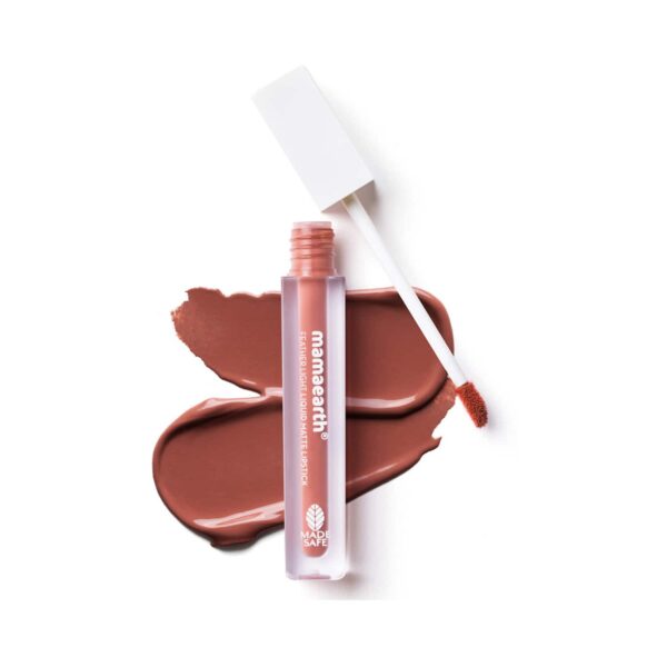 Mamaearth Feather Light Liquid Matte Lipstick With Coconut & Vitamin E - 05 Nude Brown (3.5ml) - Mamaearth