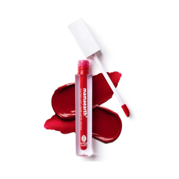 Mamaearth Feather Light Liquid Matte Lipstick With Coconut & Vitamin E - 06 Red Velvet (3.5ml) - Mamaearth