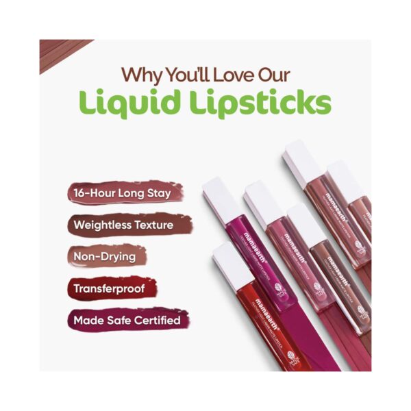 Mamaearth Feather Light Liquid Matte Lipstick With Coconut & Vitamin E - 06 Red Velvet (3.5ml) - Mamaearth