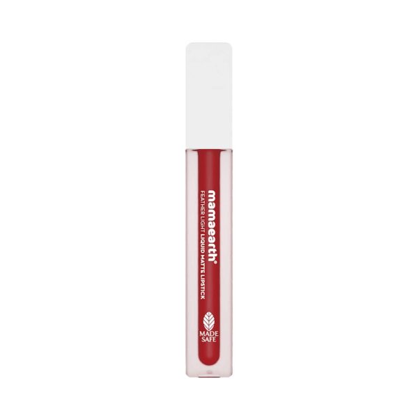Mamaearth Feather Light Liquid Matte Lipstick With Coconut & Vitamin E - 06 Red Velvet (3.5ml) - Mamaearth