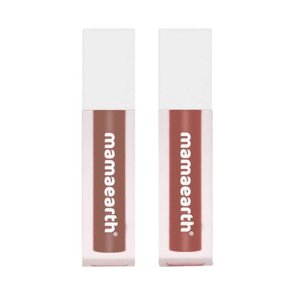Mamaearth Feather Light Liquid Matte Mini Lipstick Duo Combo (1.2 ml X 2) - Mamaearth