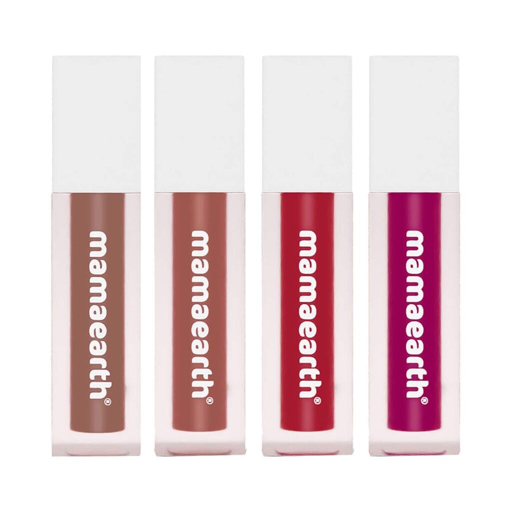 Mamaearth Feather Light Liquid Matte Mini Lipstick Set (1.2 ml X 4) - Mamaearth