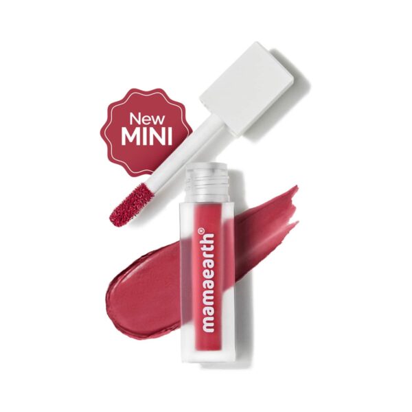 Mamaearth Feather Light Liquid Matte Mini Lipstick With Coconut & Vitamin E - 06 Red Velvet (1.2ml) - Mamaearth
