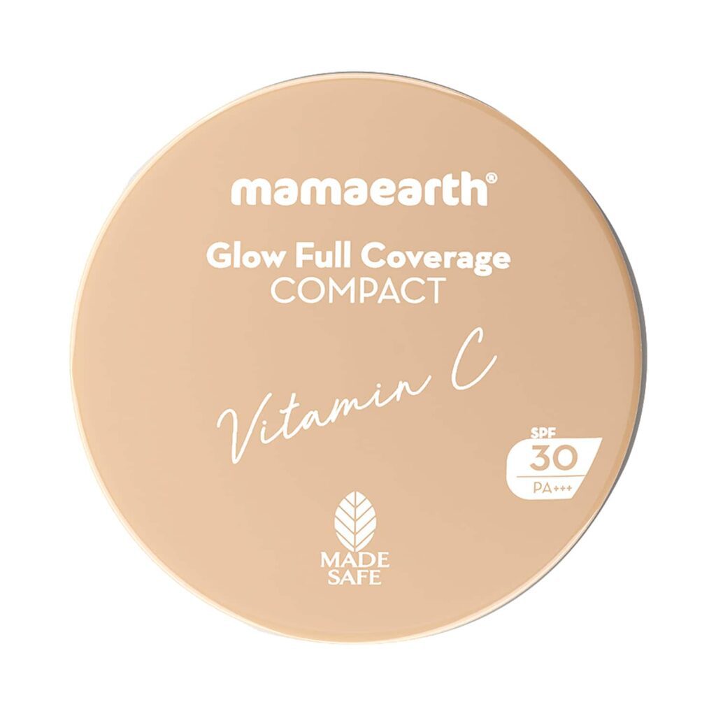 Mamaearth Glow Full Coverage Compact SPF 30 PA+++ With Vitamin C - 04 Natural Glow (9g) - Mamaearth