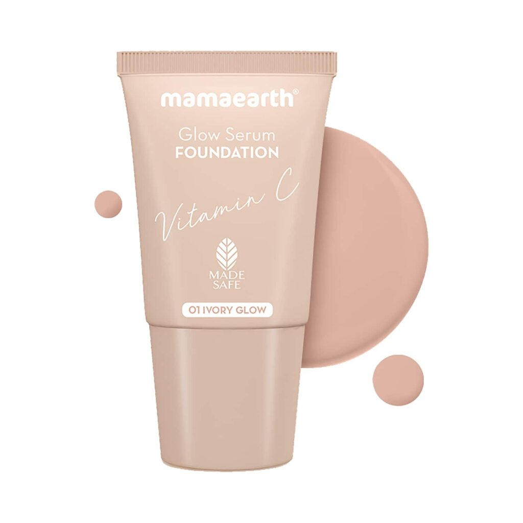 Mamaearth Glow Serum Foundation Mini Tube With Vitamin C & Turmeric - 01 Ivory Glow (18ml) - Mamaearth