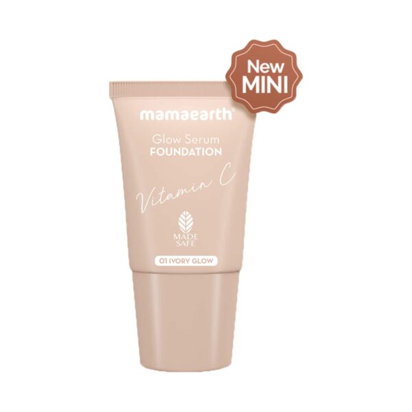 Mamaearth Glow Serum Foundation Mini Tube With Vitamin C & Turmeric - 01 Ivory Glow (18ml) - Mamaearth