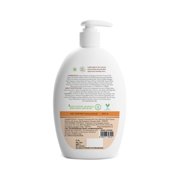 Mamaearth Honey Malai Body Lotion With Honey & Malai For Nourishing Glow (400ml) - Mamaearth