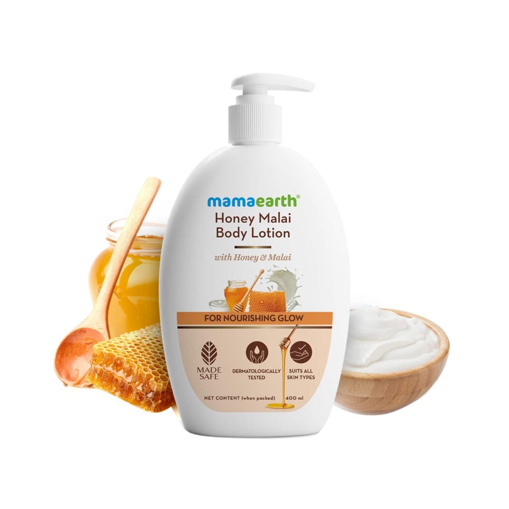 Mamaearth Honey Malai Body Lotion With Honey & Malai For Nourishing Glow (400ml) - Mamaearth