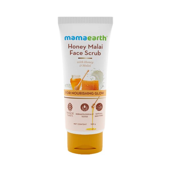 Mamaearth Honey Malai Face Scrub For Nourishing Glow (100g) - Mamaearth